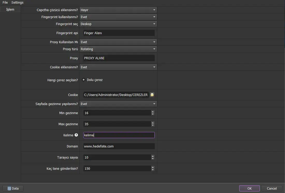Ads Saldırı Botu kontrol paneli
